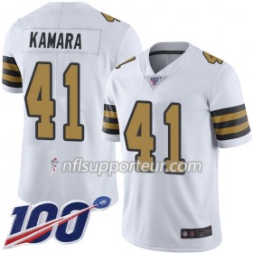 Maillot Homme New Orleans Saints Alvin Kamara 41 Nike Blanc I 100th